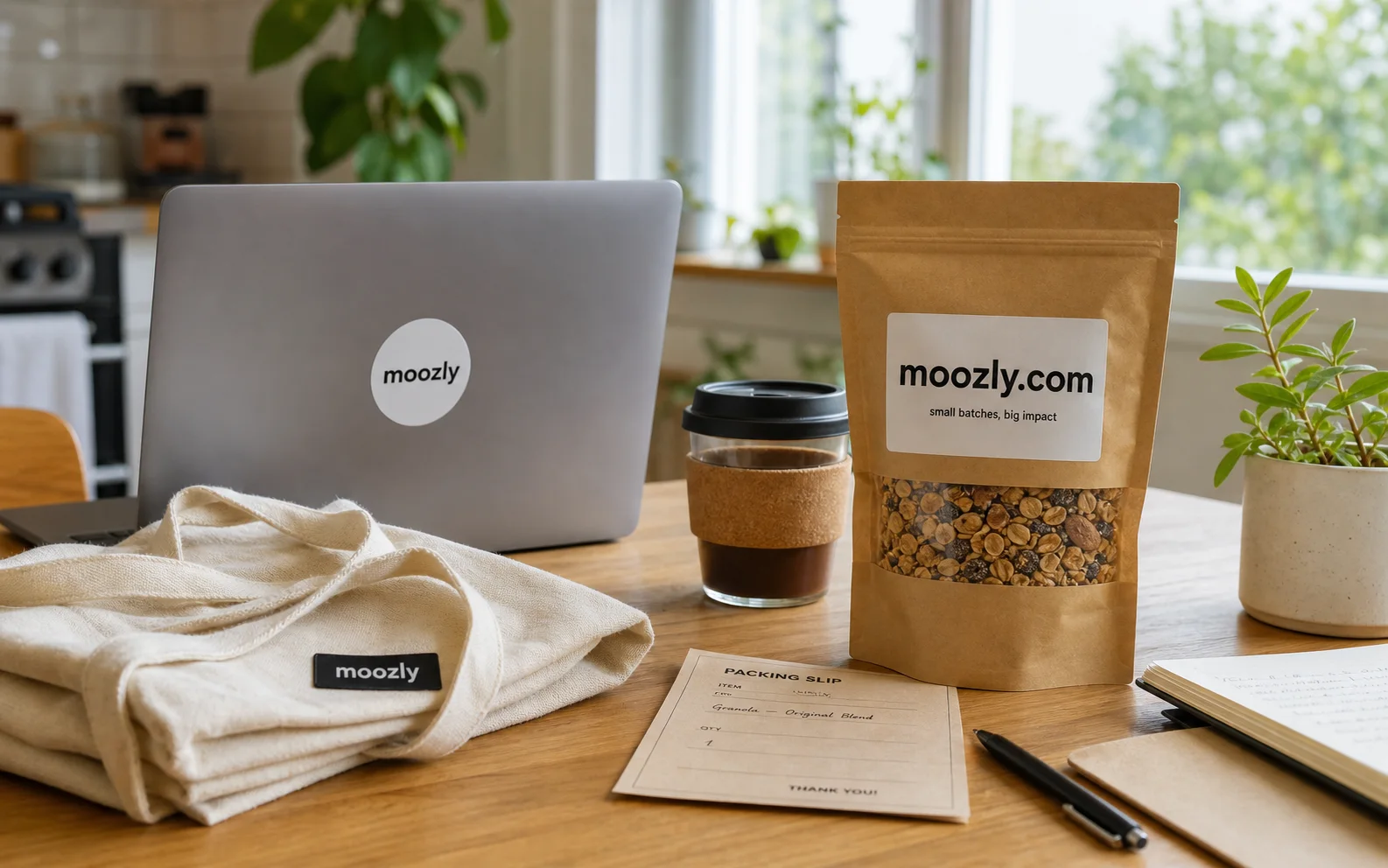 Generated brand materials for moozly.com